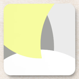 Dessous-de-verre Art Abstrait gris jaune blanc