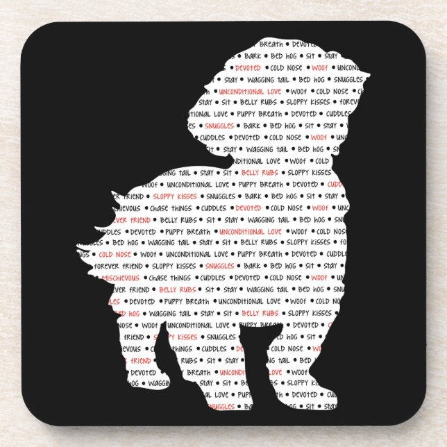 Dessous-de-verre Art de mot de Shih Tzu (Devant)