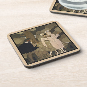 Dessous-de-verre Art Déco vintage, Surprise de George Barbier