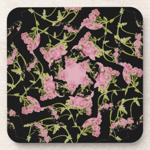 Dessous-de-verre Art fractal d'Achille rose et noir