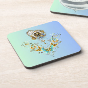 Dessous-de-verre Art Graphique en Steampunk turquoise, Mécanique Tr