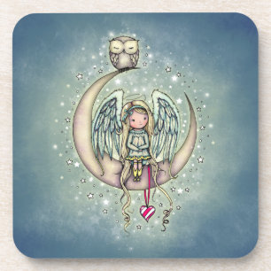 Dessous-de-verre Art illustré Twinkle Little Angel and Owl