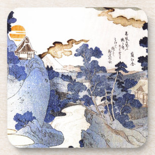 Dessous-de-verre Art japonais bleu vintage