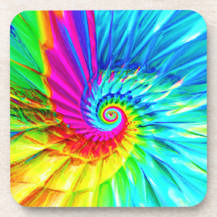Dessous-de-verre Art Motif de la spirale éclatée de couleur