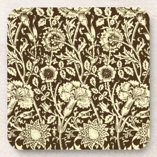 Dessous-de-verre Art Nouveau Carnation Damas, Brown et crème