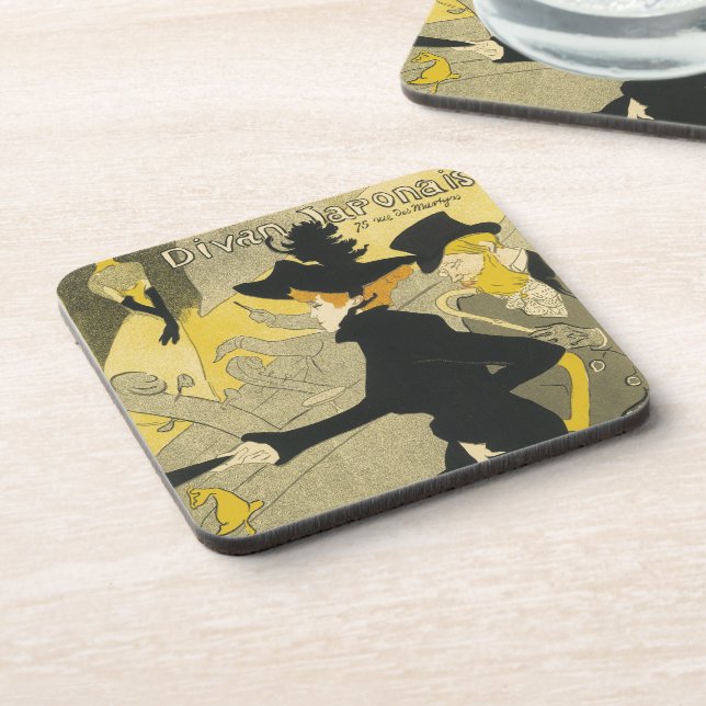 Dessous-de-verre Art Nouveau, Divan Japonais par Toulouse Lautrec (Côté gauche)