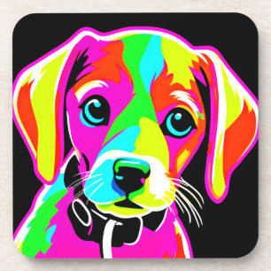 Dessous-de-verre Art Pop Puppy Néon