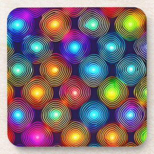 Dessous-de-verre Art Spirale Abstrait Multicolore Vibrant