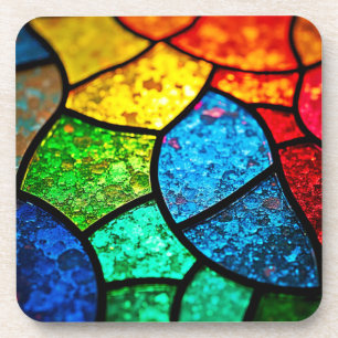 Dessous-de-verre Art texturé de verre coloré vibrant