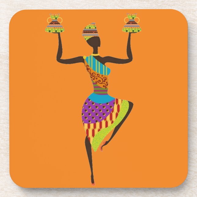 Dessous-de-verre Art tribal des femmes africaines (Devant)