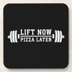 Dessous-de-verre Ascenseur Maintenant, Pizza Plus Tard, Barbell - F