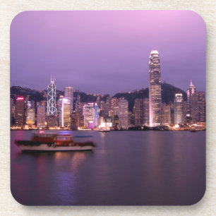 Dessous-de-verre Asie, Chine, Hong Kong, horizon urbain et
