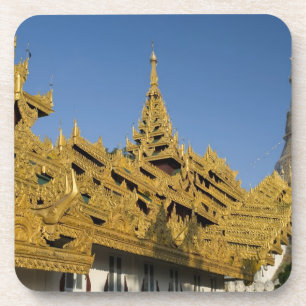 Dessous-de-verre Asie, Myanmar, Yangon. Stupa doré de Shwedagon 2