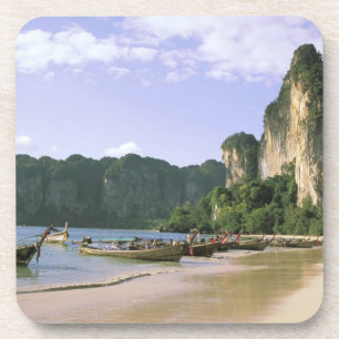 Dessous-de-verre Asie, Thaïlande, Krabi. Plage de West Railay, long