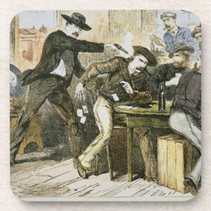 Dessous-de-verre Assassinat "de Bill sauvage" (W.B. Hickok) par