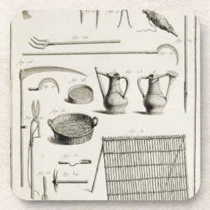 Dessous-de-verre Assortiment des outils de jardinage, du 'Encyclope