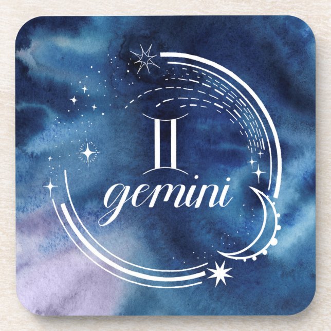 Dessous-de-verre Astrologie aquarelle - Gemini (Devant)