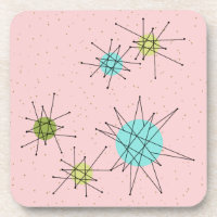 Dessous de verre atomiques iconiques roses de