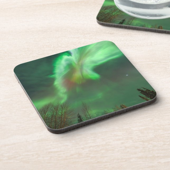 Dessous-de-verre aurora boréale | Fairbanks (Côté gauche)