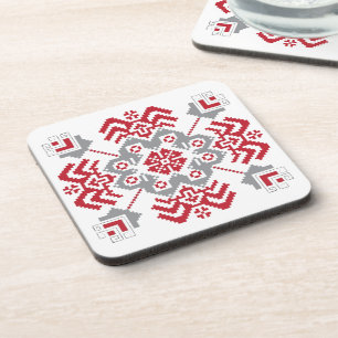 Dessous-de-verre Auseklis letton Médaillon géométrique d'art popula