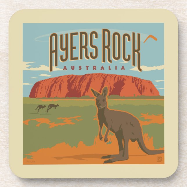 Dessous-de-verre Australie | Ayers Rock Kangaroos (Devant)