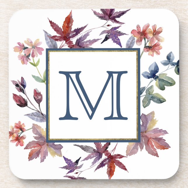 Dessous-de-verre Automne Quitte la frontière Monogramme (Devant)