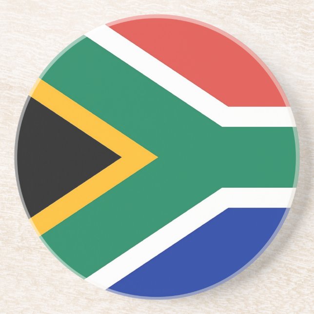 Dessous de verre avec drapeau d'Afrique du Sud (Devant)