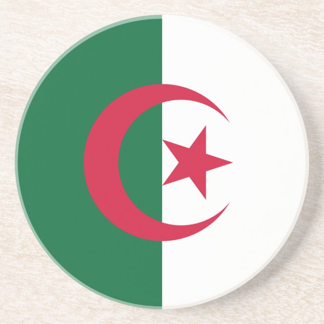 Dessous de verre avec Drapeau d'Algérie (Devant)