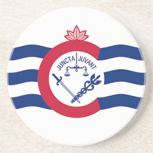 Dessous de verre avec Drapeau de Cincinnati, Ohio,