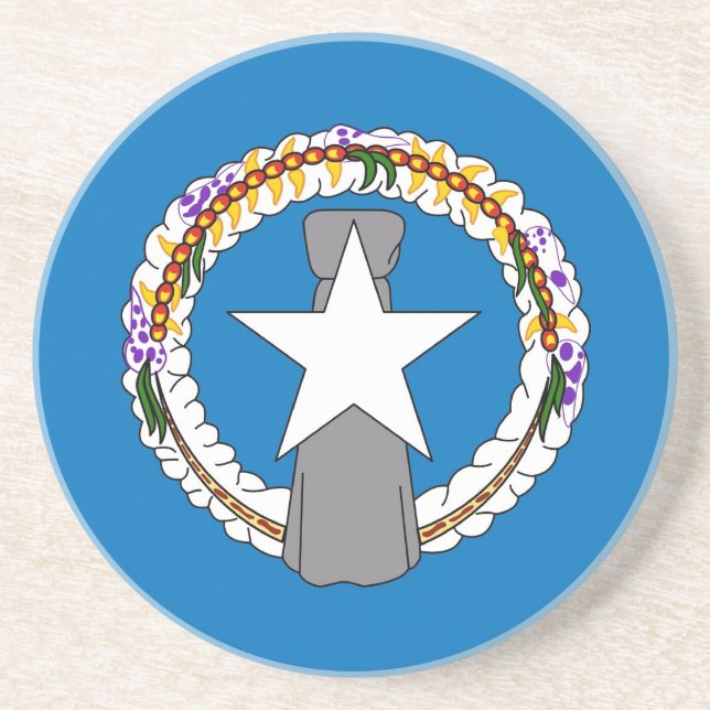 Dessous de verre avec drapeau de la Mariana du Nor (Devant)