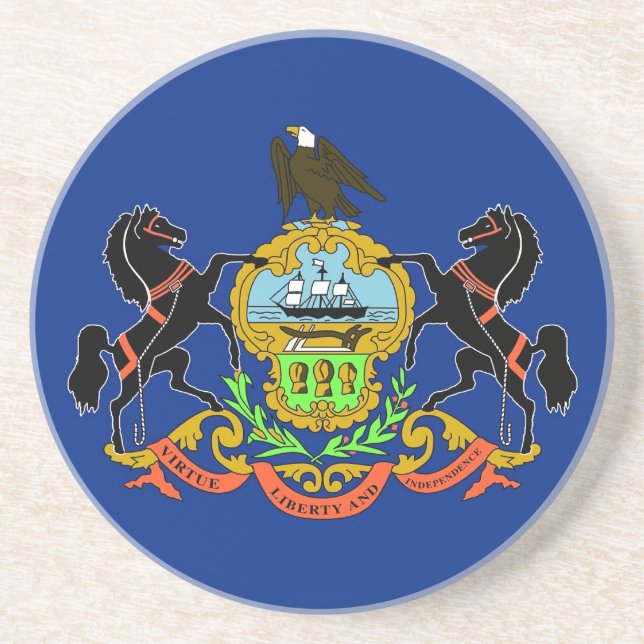 Dessous de verre avec Drapeau de la Pennsylvanie,  (Devant)