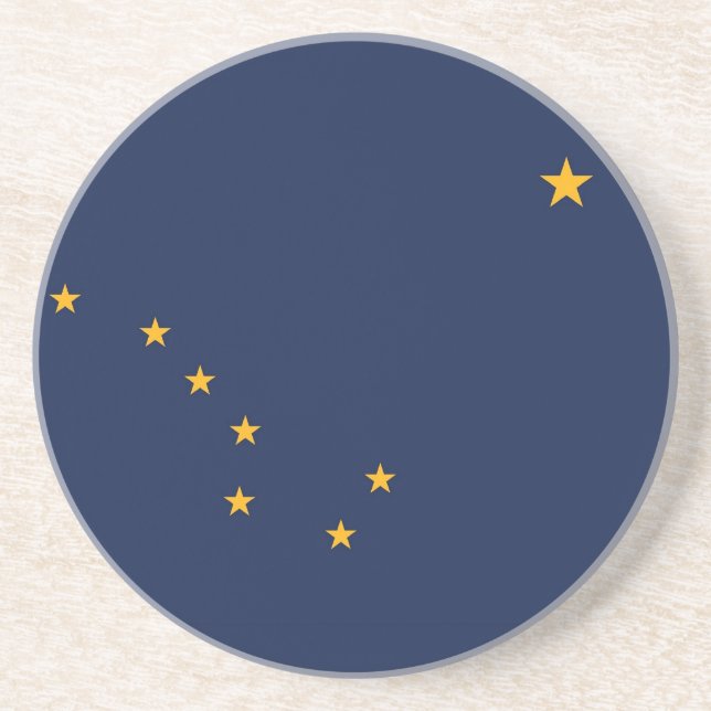 Dessous de verre avec drapeau de l'Alaska, États-U (Devant)