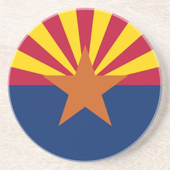 Dessous de verre avec Drapeau de l'Arizona, USA (Devant)