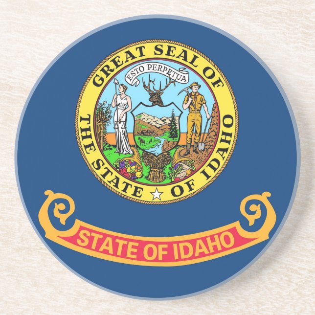 Dessous de verre avec Drapeau de l'Idaho, USA (Devant)