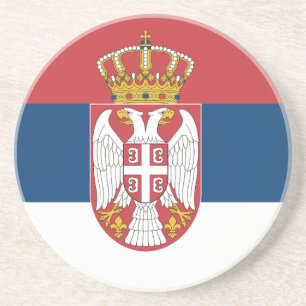 Dessous de verre avec Drapeau de Serbie