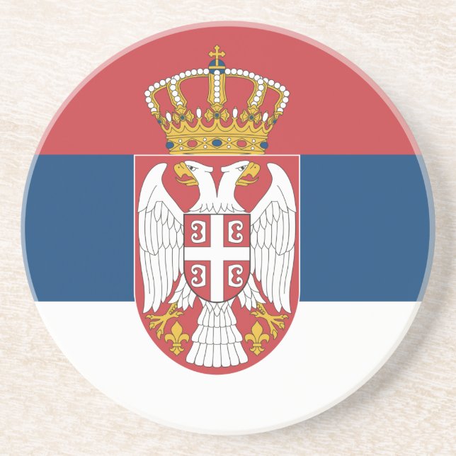 Dessous de verre avec Drapeau de Serbie (Devant)