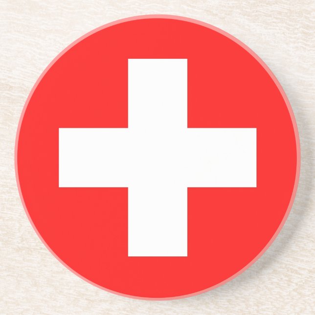 Dessous de verre avec Drapeau de Suisse (Devant)