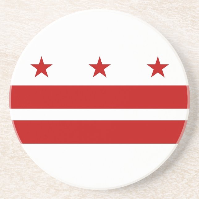 Dessous de verre avec Drapeau de Washington DC, US (Devant)