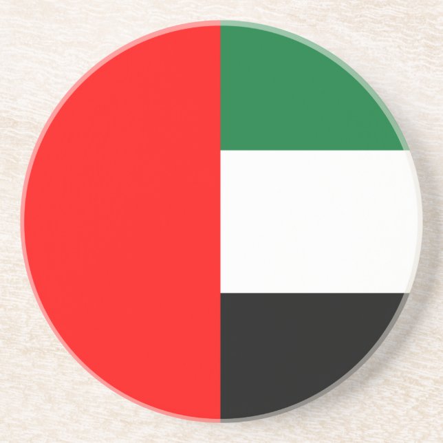 Dessous de verre avec drapeau des Émirats arabes u (Devant)