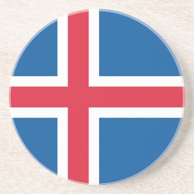 Dessous de verre avec Drapeau d'Islande (Devant)