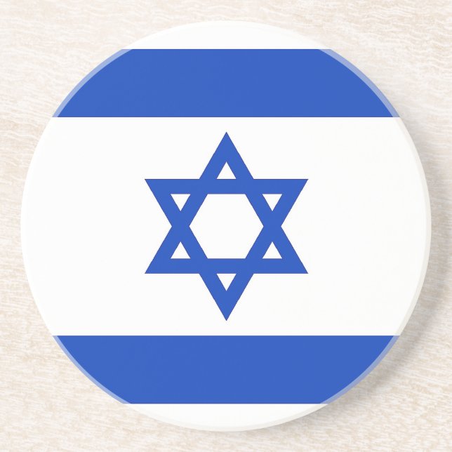 Dessous de verre avec Drapeau d'Israël (Devant)