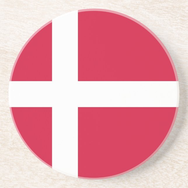 Dessous de verre avec drapeau du Danemark (Devant)