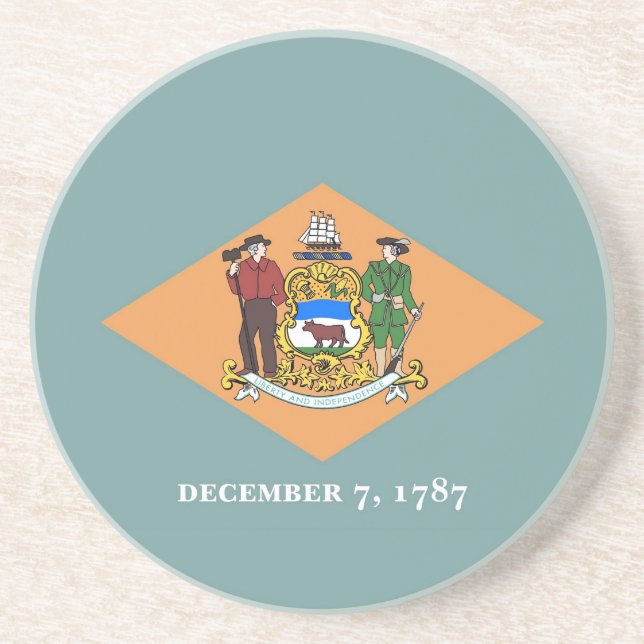 Dessous de verre avec Drapeau du Delaware, USA (Devant)