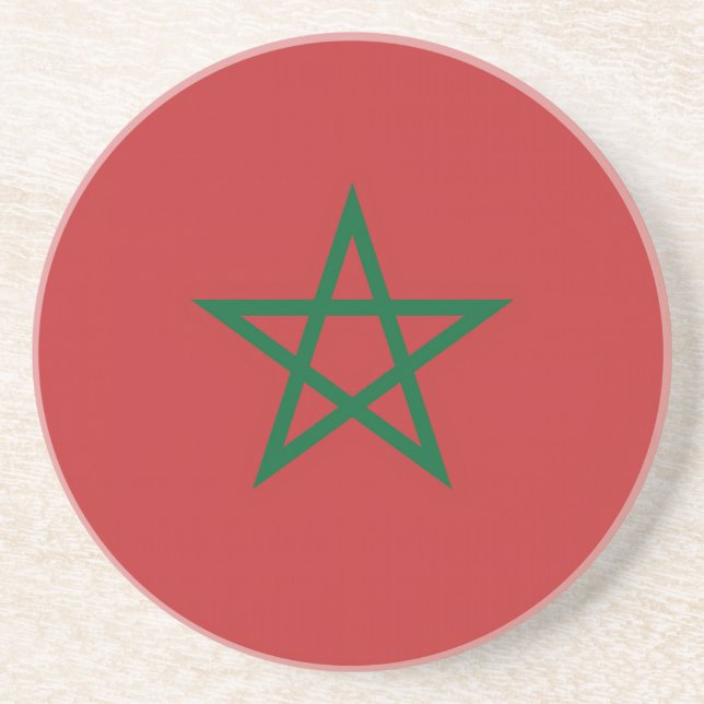 Dessous de verre avec drapeau du Maroc (Devant)