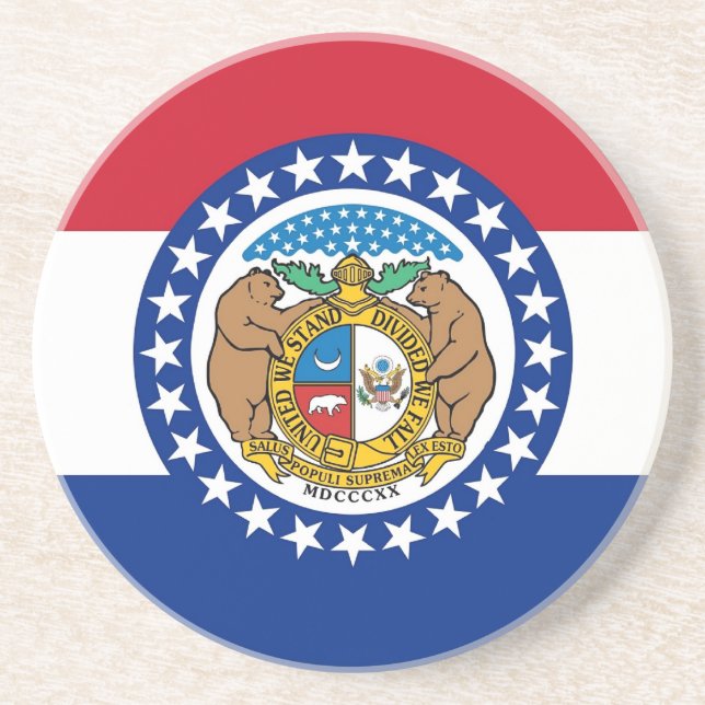 Dessous de verre avec Drapeau du Missouri, USA