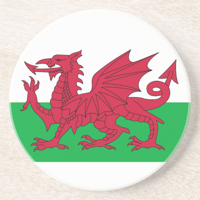 Dessous de verre avec Drapeau du Pays de Galles (Devant)