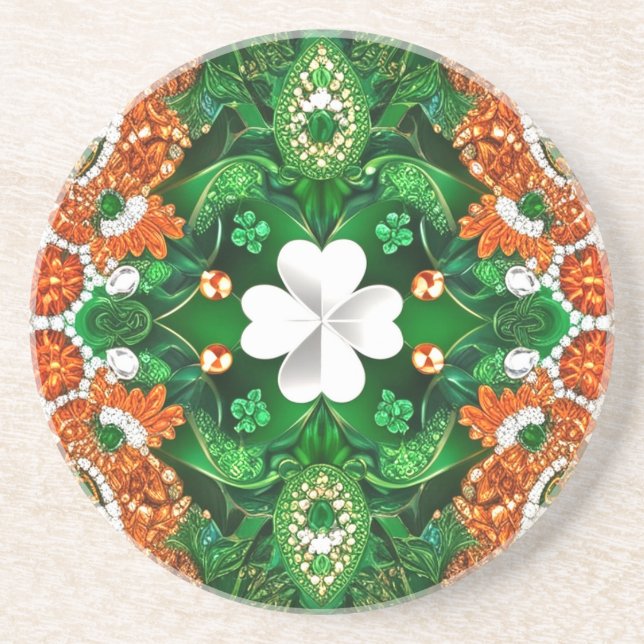 Dessous de verre avec Irlande Couleurs Design (Devant)