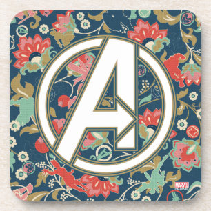 Dessous-de-verre Avengers   Floral Paisley Logo des Avengers