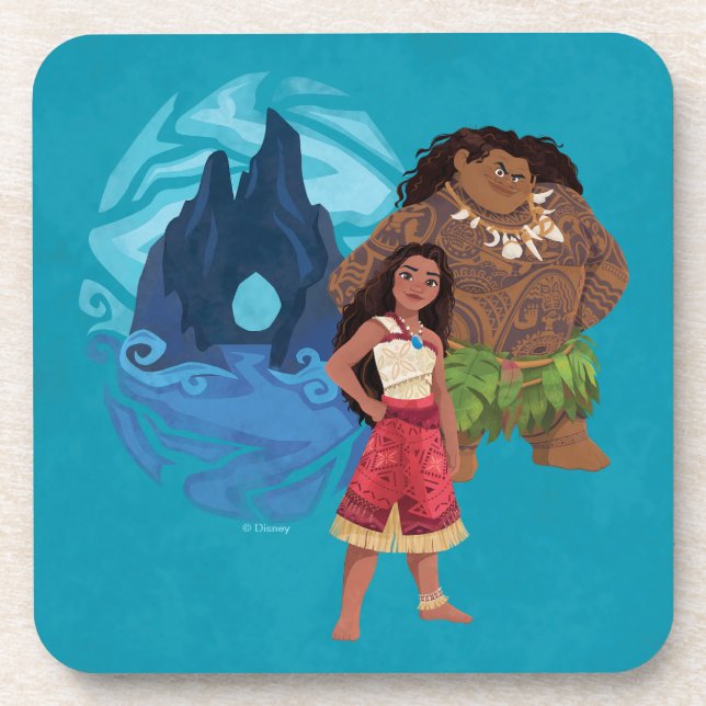 Dessous-de-verre Aventures Moana & Maui en Océanie (Devant)