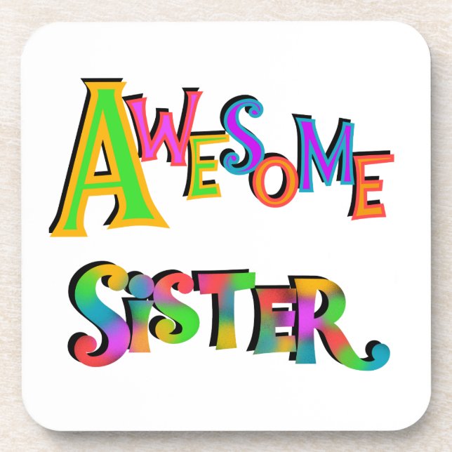 Dessous-de-verre Awesome Soeur T-shirts et cadeaux (Devant)